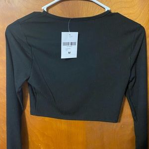 Black forever 21 long sleeve crop top